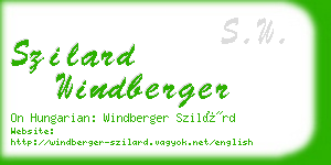 szilard windberger business card